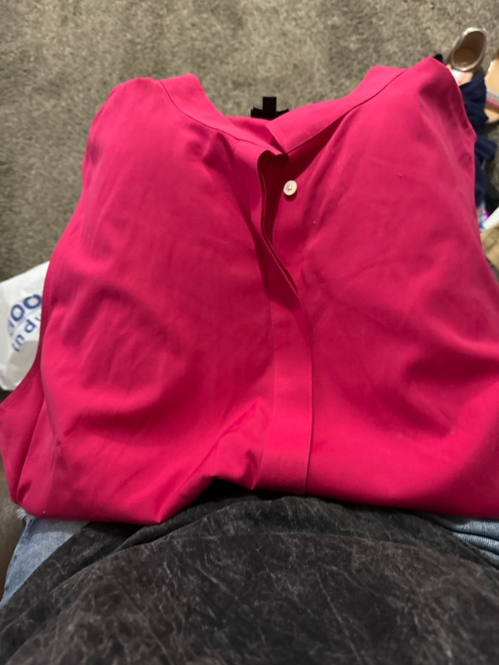 Women’s Fuchsia Button-Front Blouse size 24 sleeveless  Talbots
